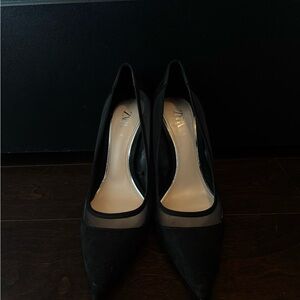 Zara Black Mesh Women's Heels